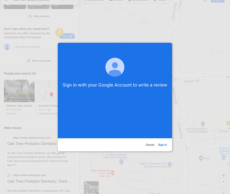 Screenshot of logging into google.