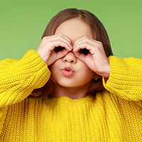 Young girl acting silly
